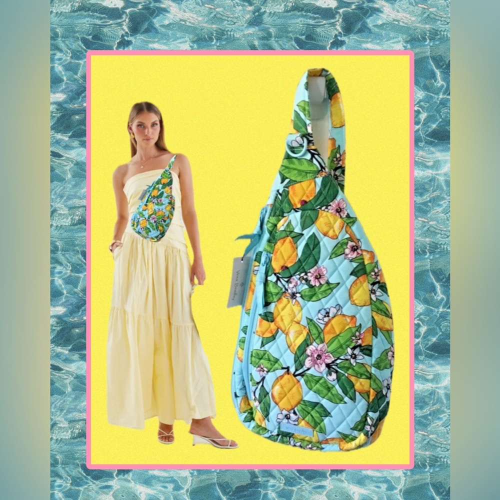 When Life Gives You Lemons Buy a Vera Bradley Quilted Lemon Print Sling Bag NWT